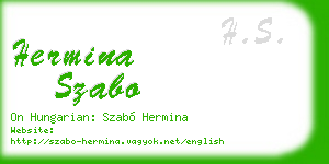 hermina szabo business card